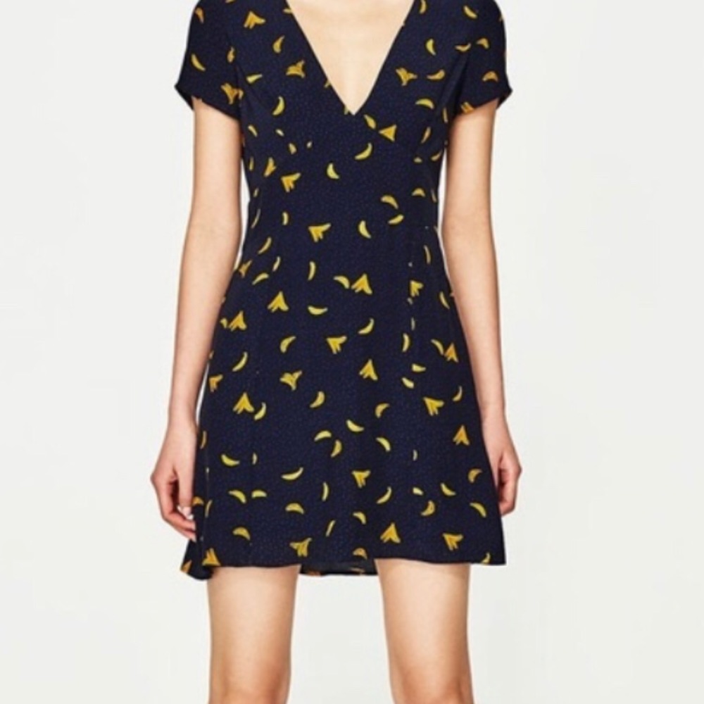 Adorable Zara Banana Print Mini Dress